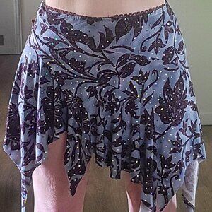 Vintage | Sparkley Fairy Skirt | S/M Womens 4-6 | Floral | Handkerchief Hem